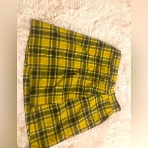 Yellow plaid skirt